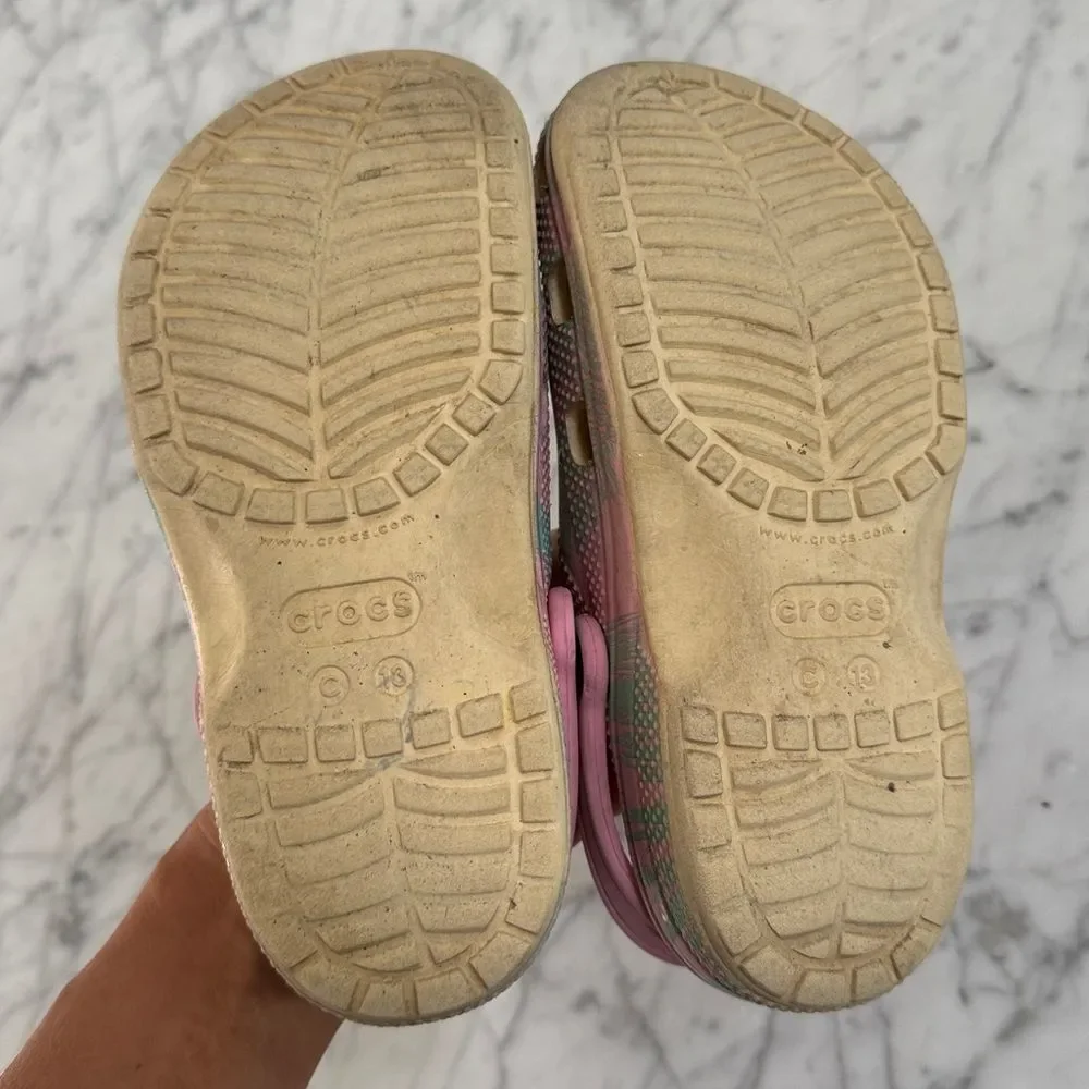 Girls Sz 13 Spring Break Crocs Palm Tree Widgets